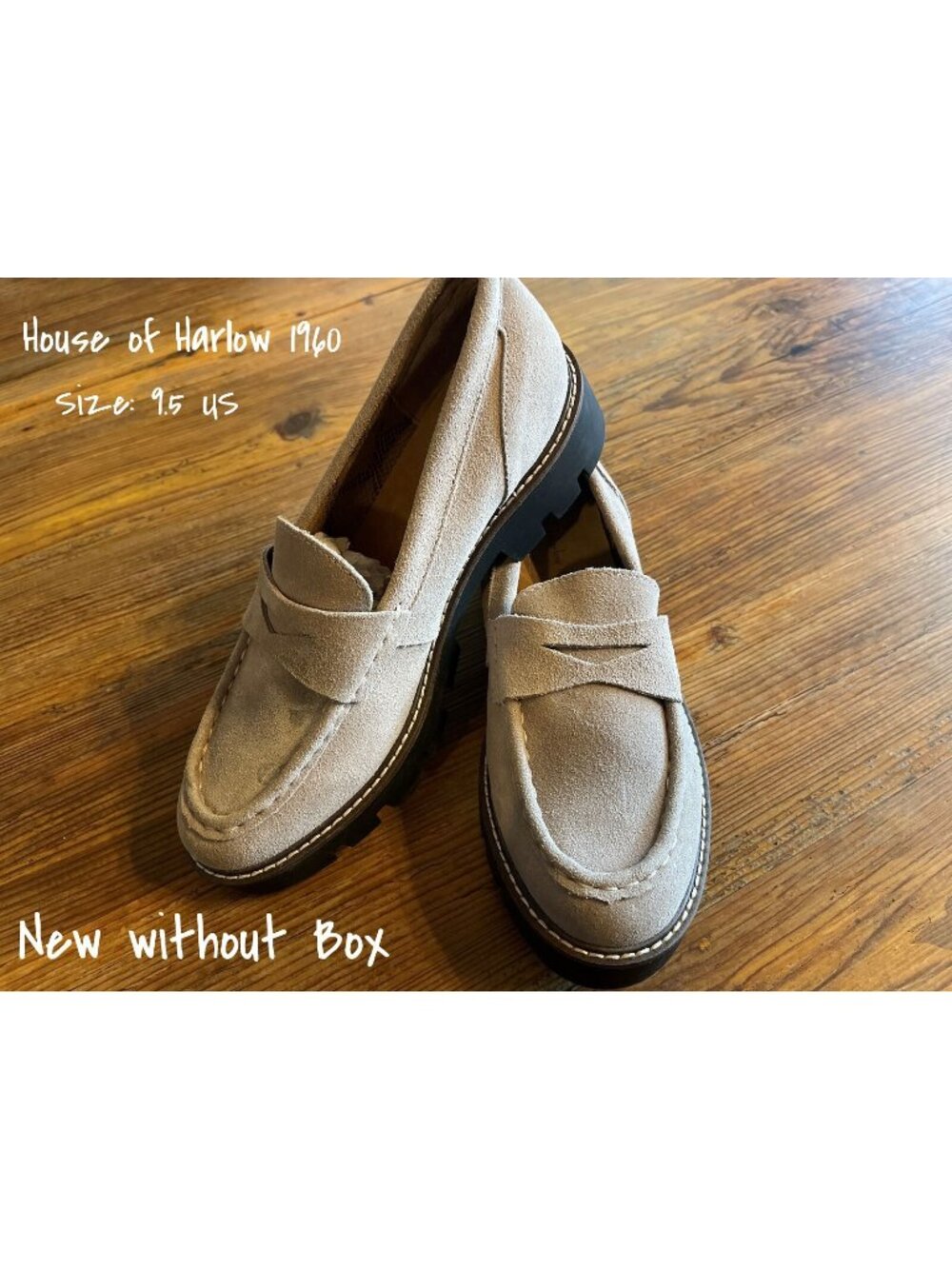 House of Harlow 1960 Gunner Suede Lug Sole Loafers 9.5 US Brand New